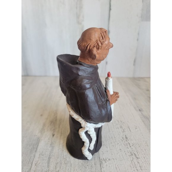 Vintage ceramic monk caroling candle religious Xmas figure - Picture 9 of 10